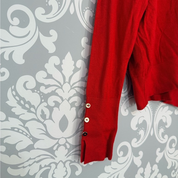 •4/$25- Primark Gold Button Rudy Red Cardigan - Picture 2 of 3